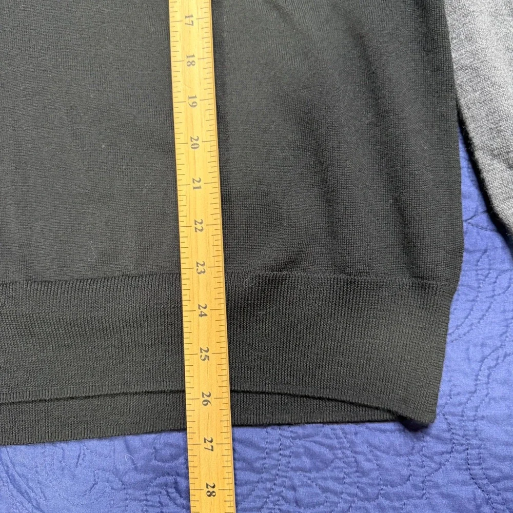 Brooks Brothers Mens Merino Wool V-Neck Sweater Vest Lot Black Gray Large 2pc